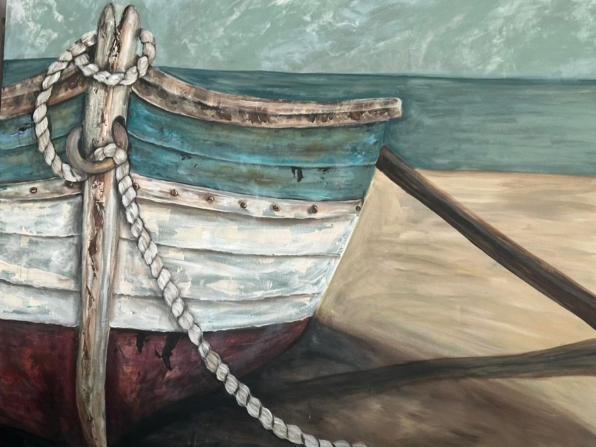 The Rusty Row Boat Over SIze Canvas Workhop