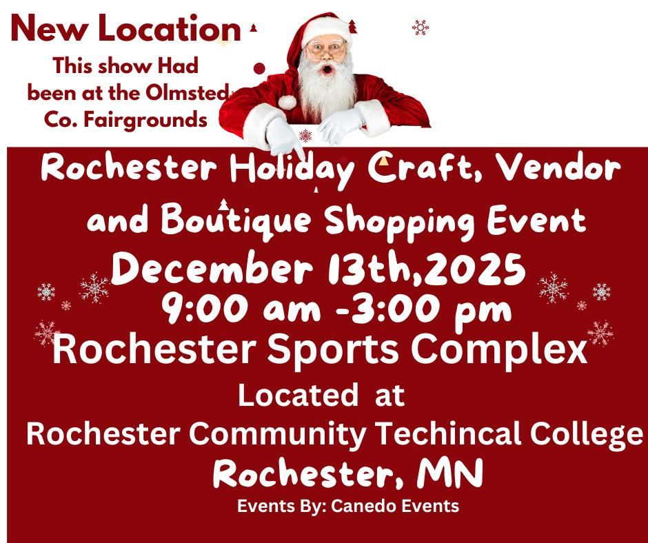 Rochester\u2019s Holiday Craft, Vendors, Boutiques & More Shopping Event at the Rochester Sports Complex 