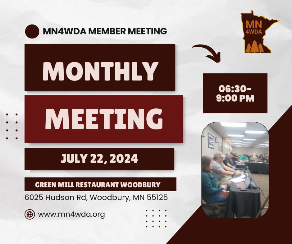 July 22 MN4WDA General Meeting