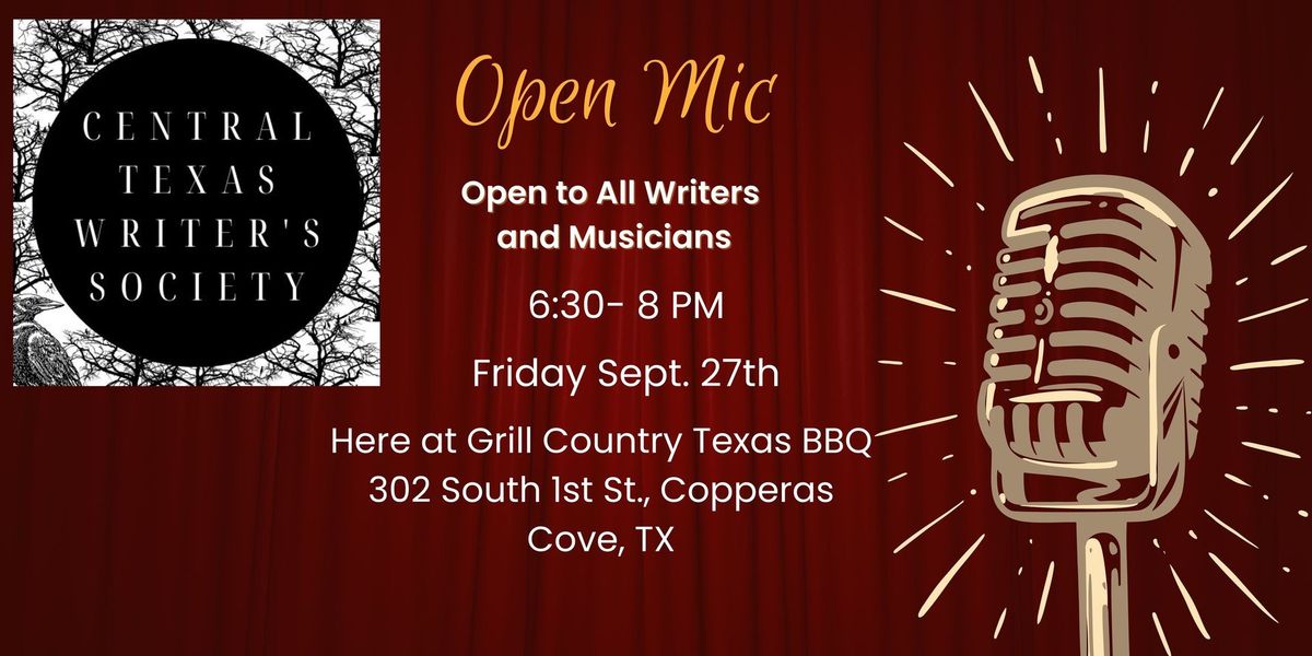 Open Mic at Grill Country Texas BBQ in Copperas Cove