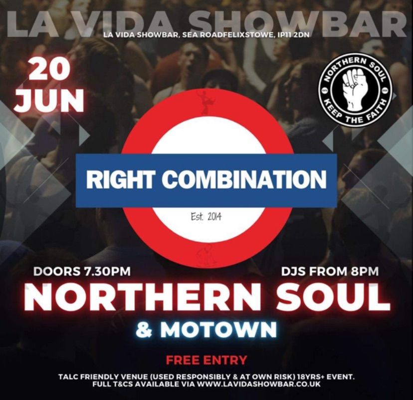 Northern Soul & Motown at La- Vida Showbar Felixtowe 