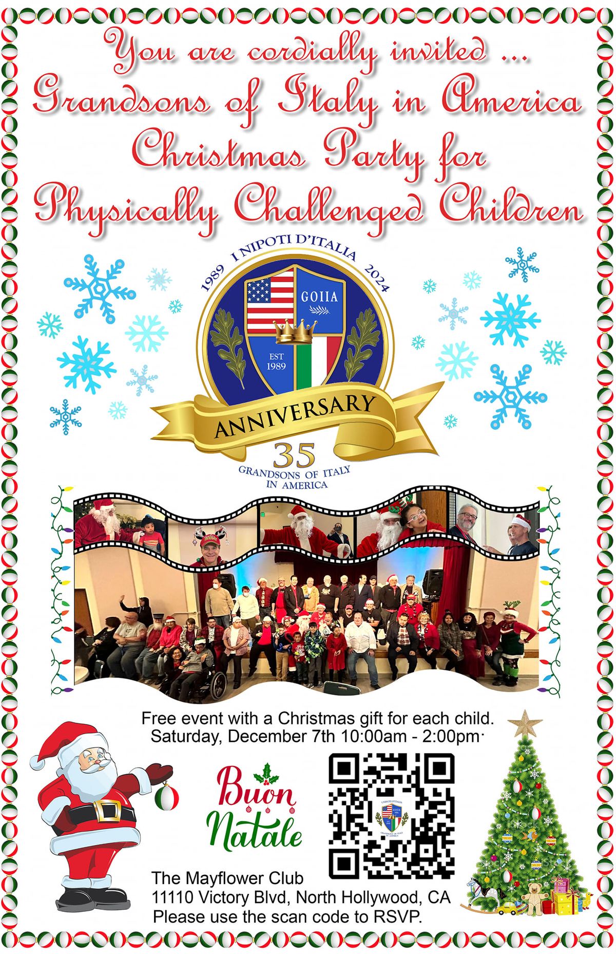 Grandson's of Italy Annual Christmas party for disabled children