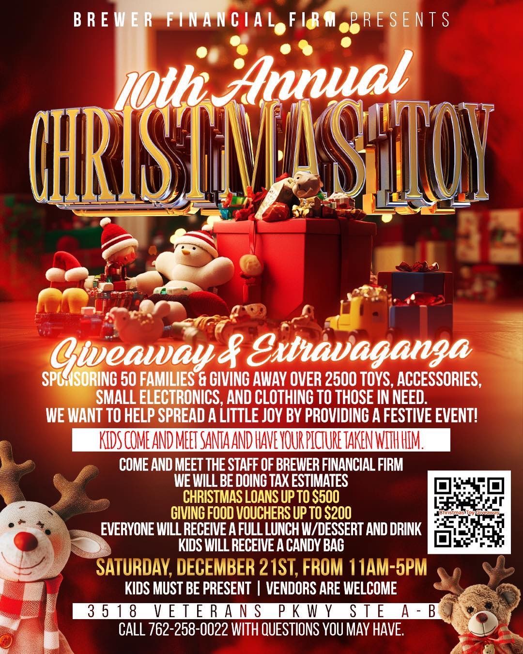 Brewer Financial Firm Presents 10th Annual Christmas Toy Giveaway & Extravaganza!