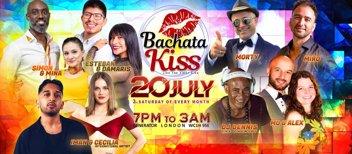 Bachata Kiss, July - Bachata classes and parties on every 3rd Saturday in London