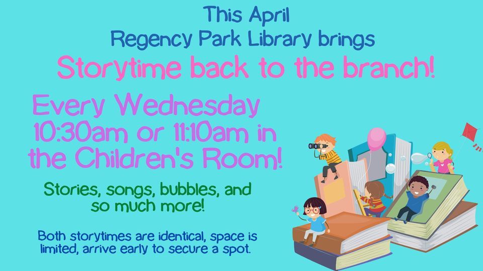 Storytime At The Regency Park Library, Regency Park Branch Library, New 