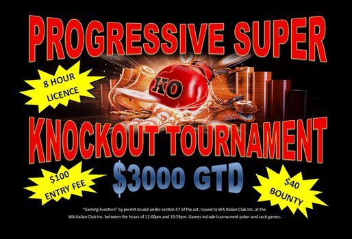 $3000 GTD Progressive Knockout Tournament Side Event Day 3