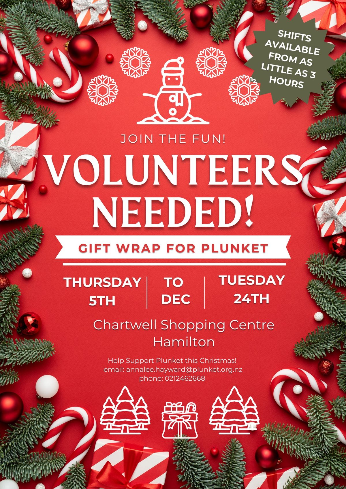 Plunket Christmas Wrap - Volunteers Needed