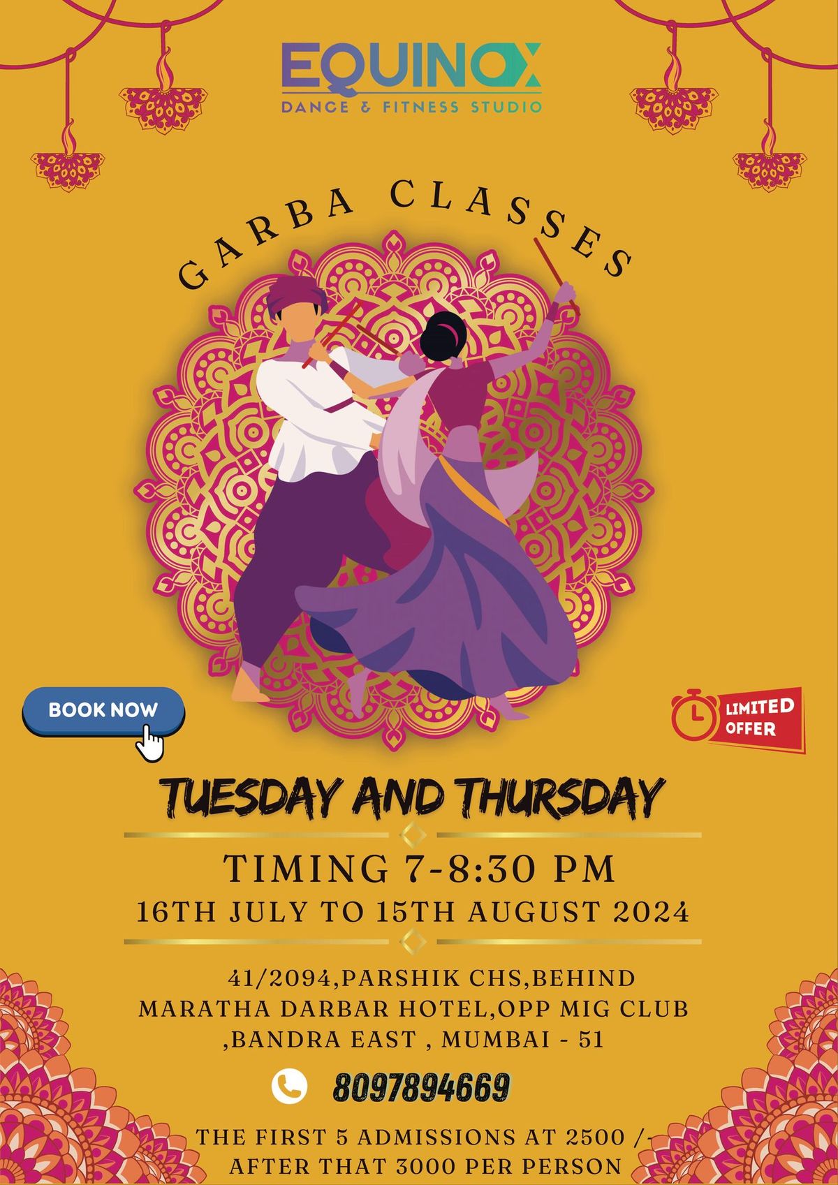 Equinox Dance & Fitness Studio: Garba Classes