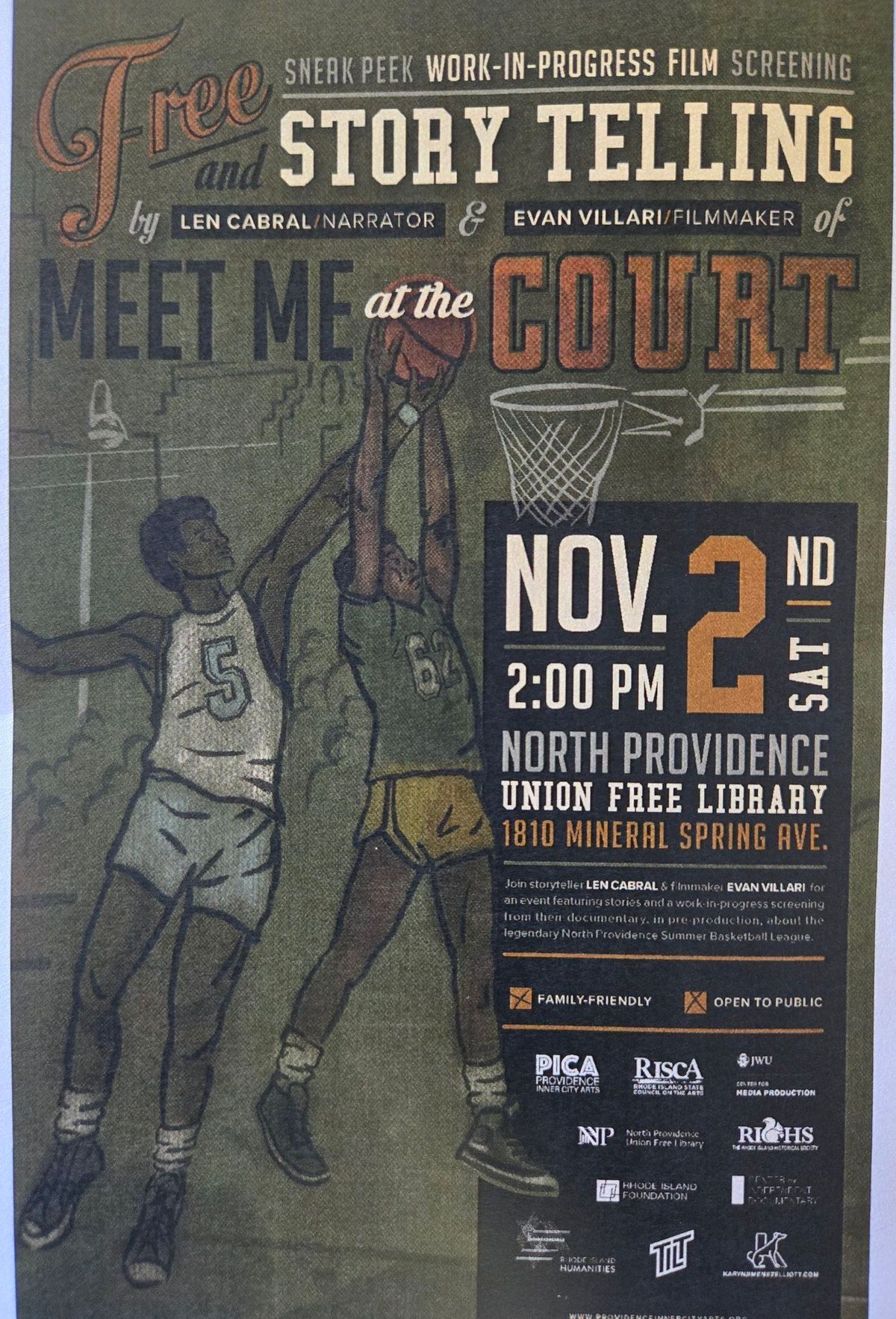 Meet Me At the Court Screening and Storytelling by Len Cabral and Evan Villari