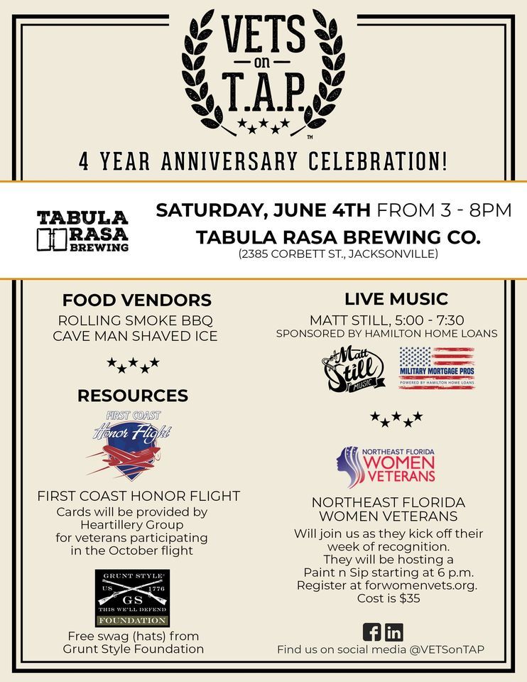 Vets on T.A.P. 4-Year Anniversary Event!!!
