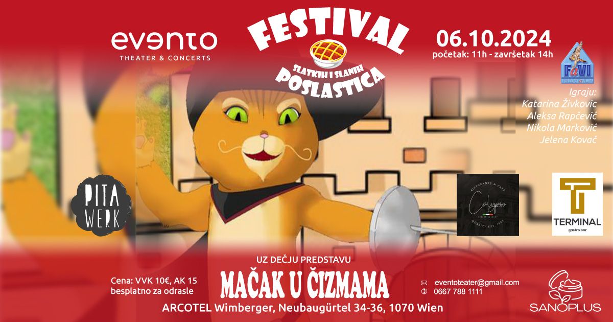 Festival slatkih i slanih poslastica uz dje\u010diju predstavu "Ma\u010dak u \u010dizmama" @ Wimberger Wien 