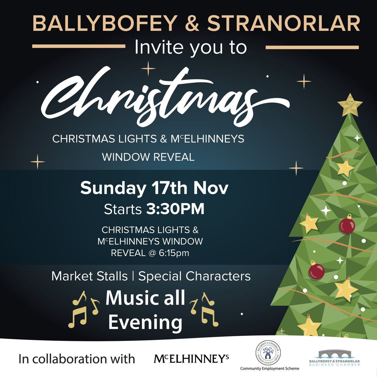 McElhinneys Window Reveal and Ballybofey & Stranorlar Christmas Lights