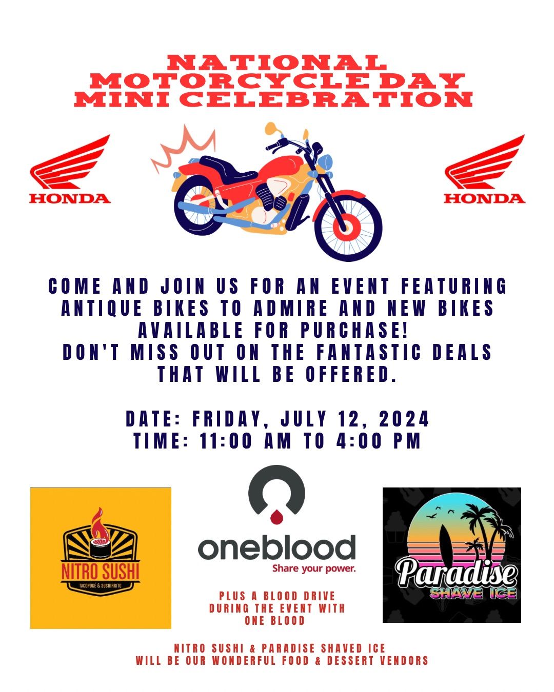 Mini celebration for National Motorcycle Day!