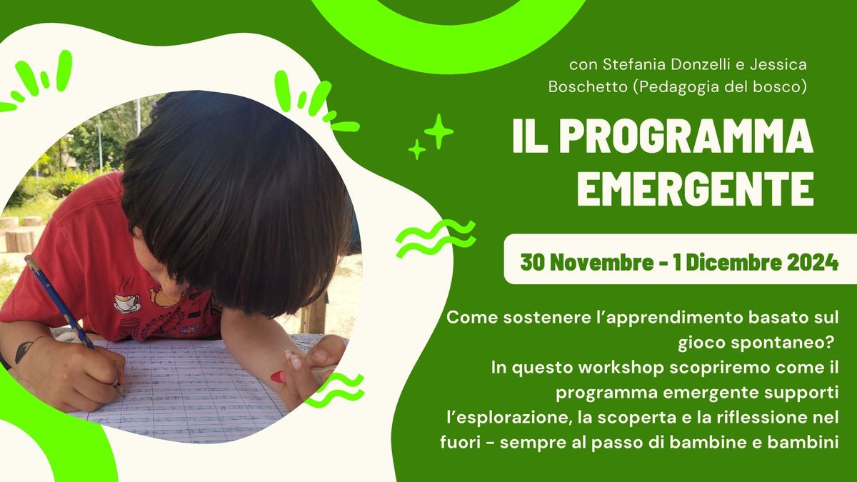 Il programma emergente - Formazione con Pedagogia del Bosco