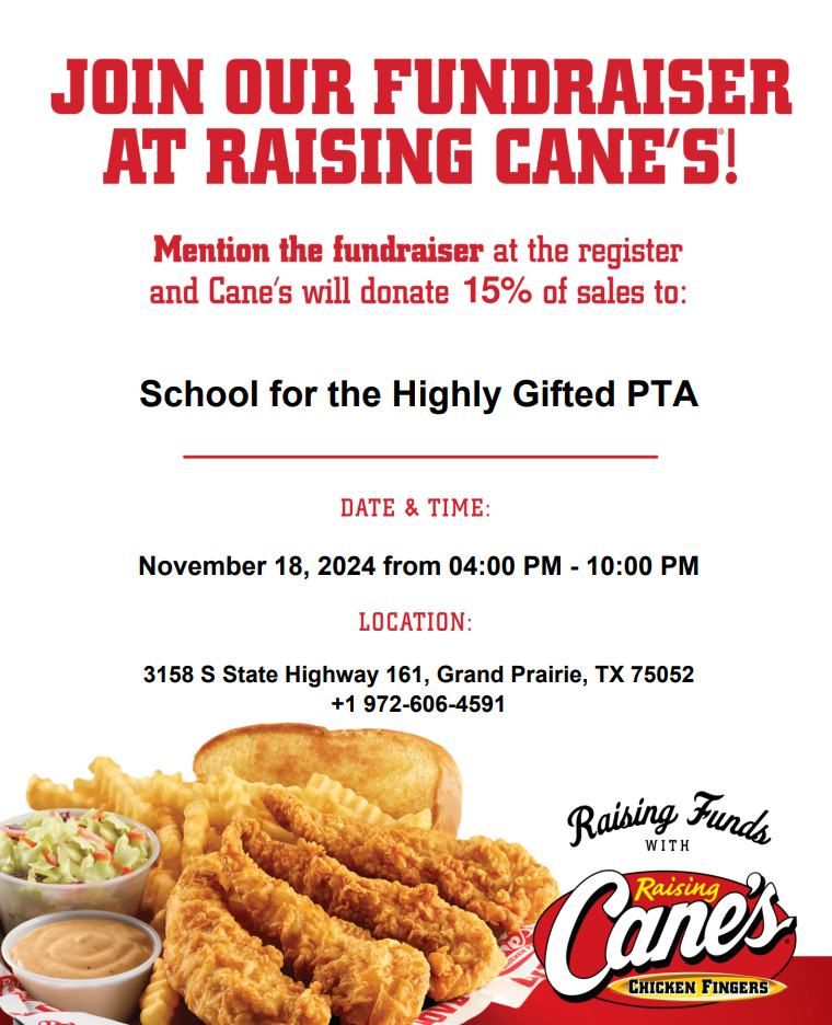 Raising Cane's Fundraiser night for SHG