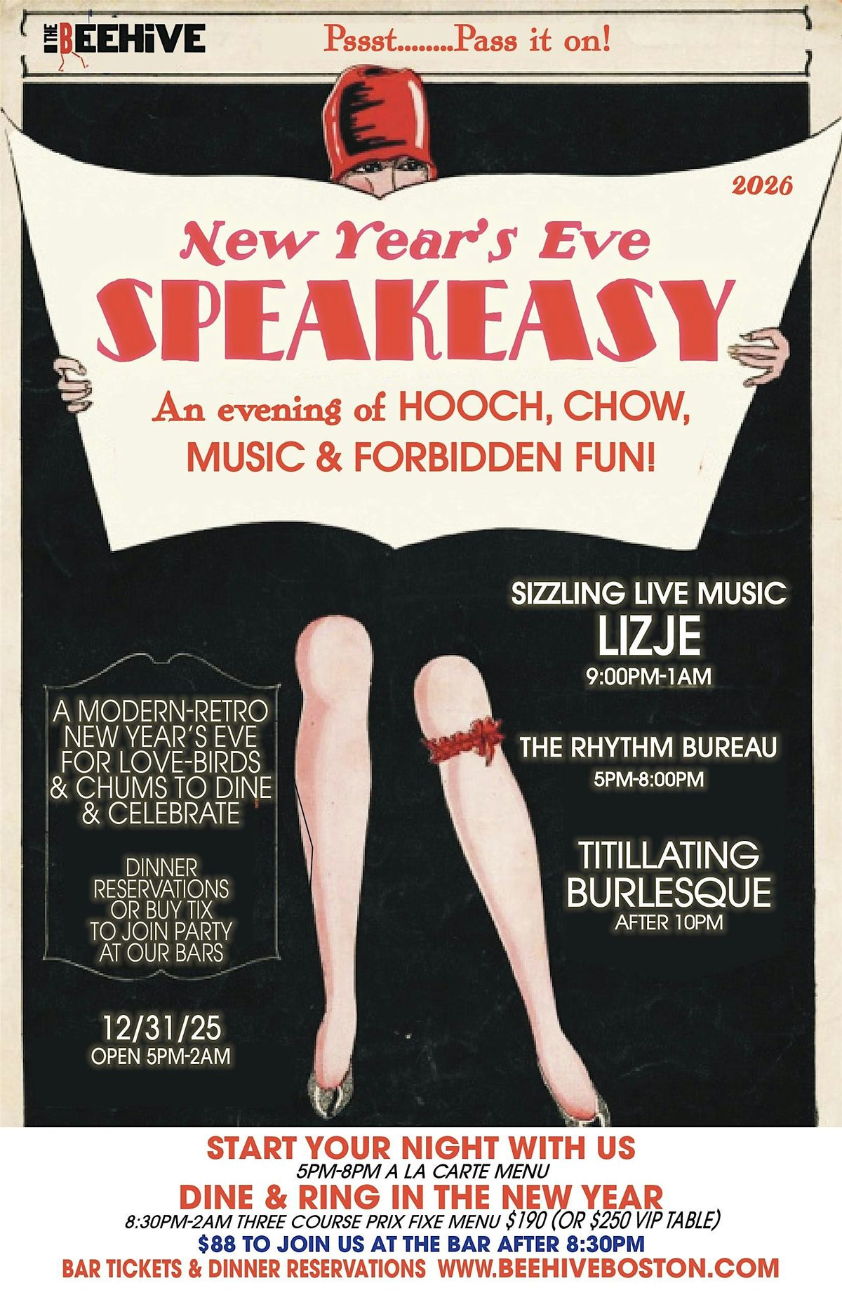 The Beehive New Year's Eve 2026