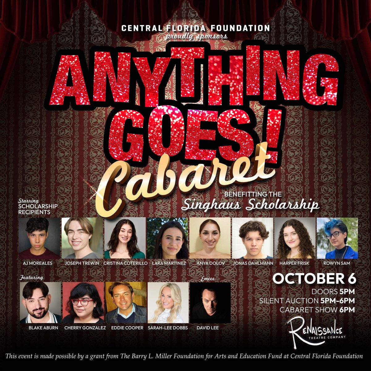 Anything Goes Cabaret benefiting the Singhaus Scholarship