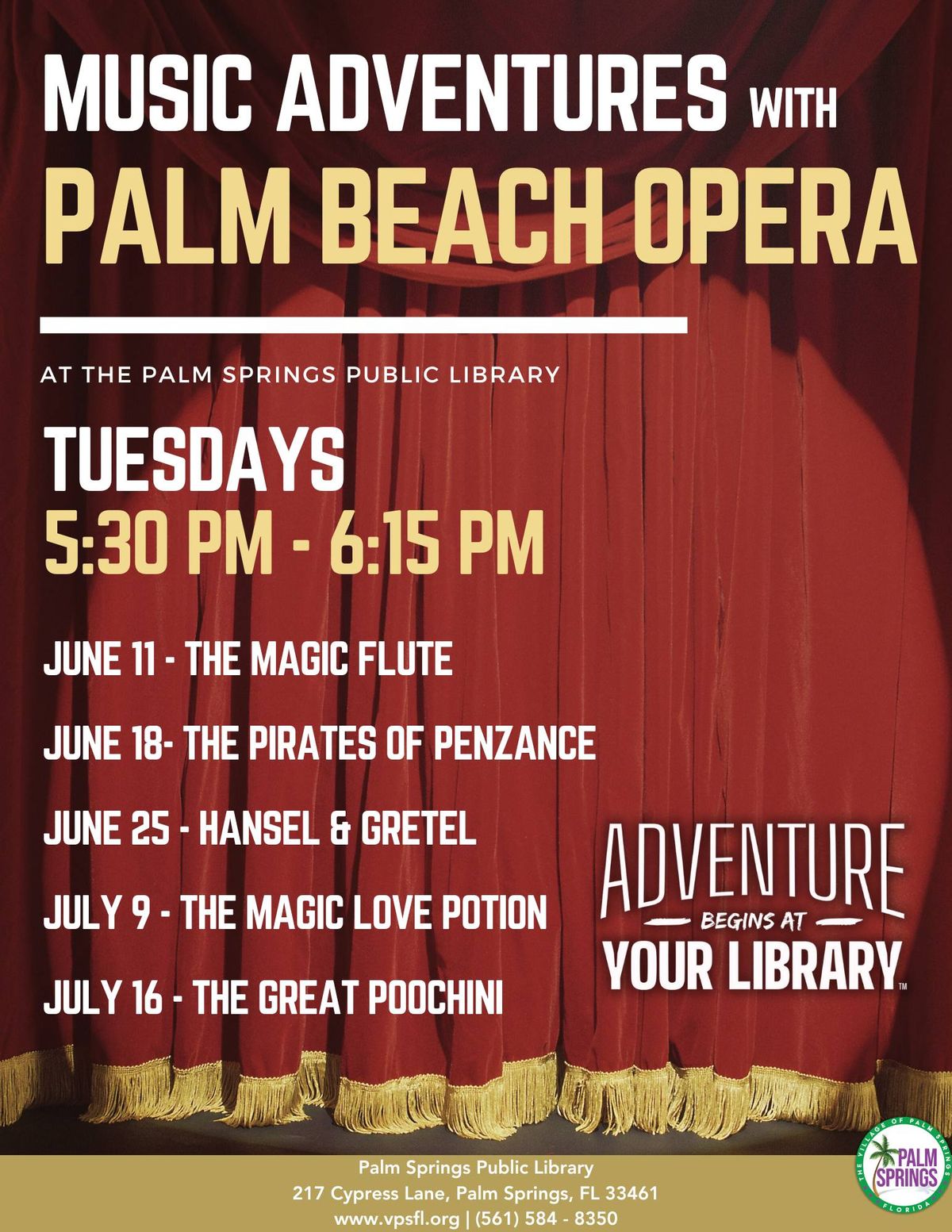Music Adventures with the Palm Beach Opera at the Palm Springs Library