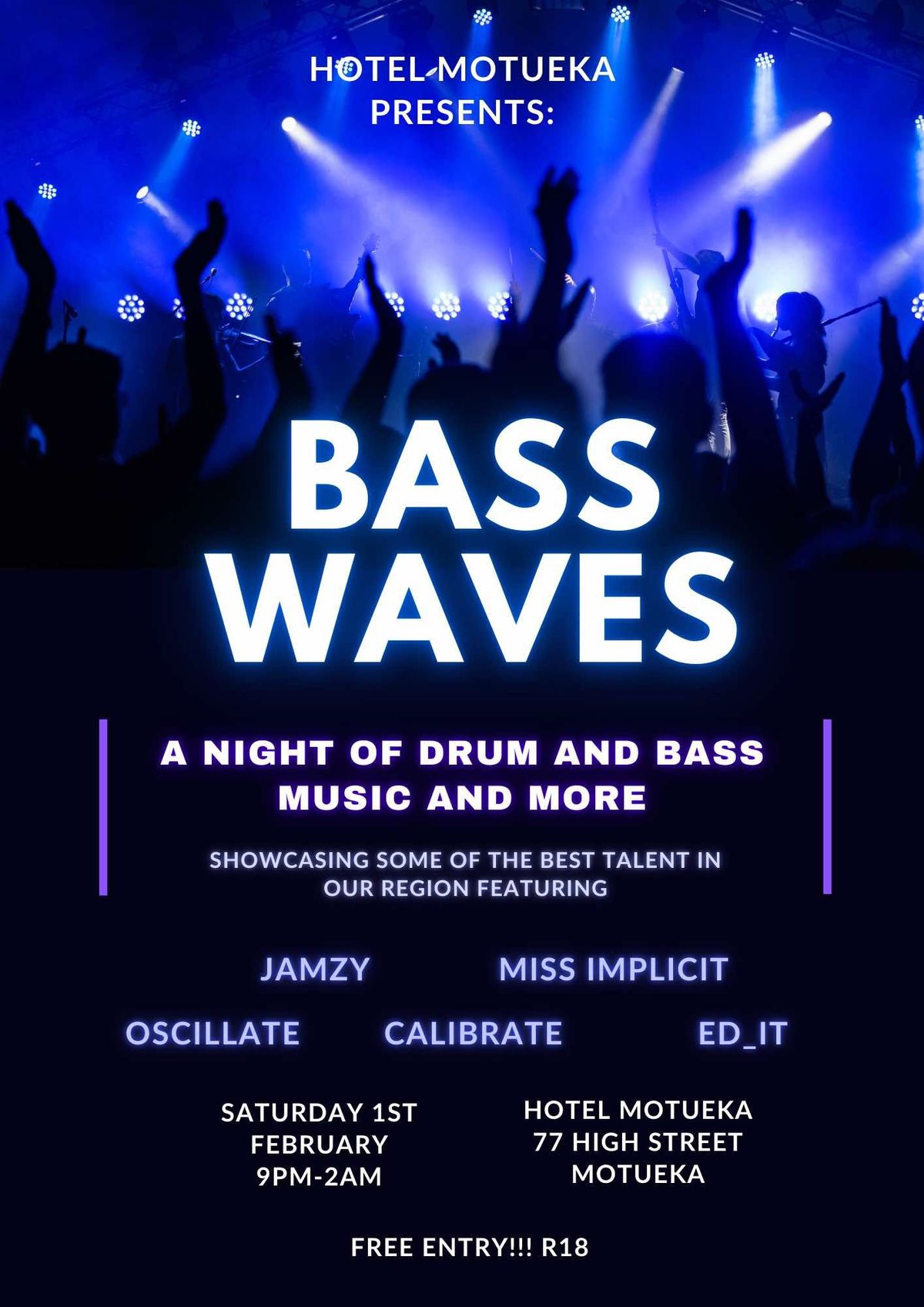 Hotel Motueka Presents: Bass Waves, Local Talent Music Night!