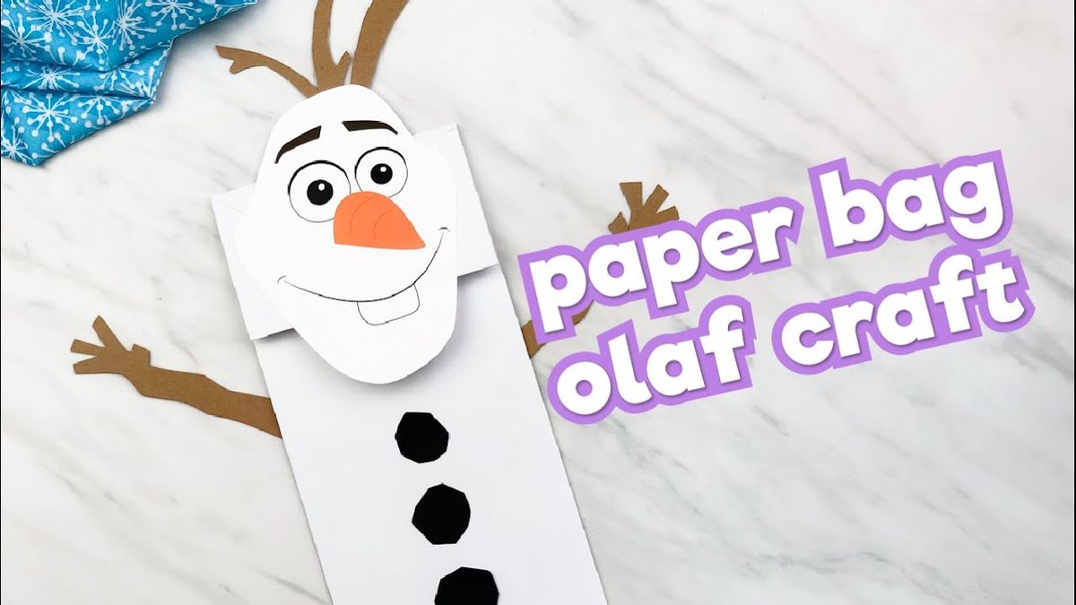 Drop-In Craft: Olaf Paper Bag Puppet