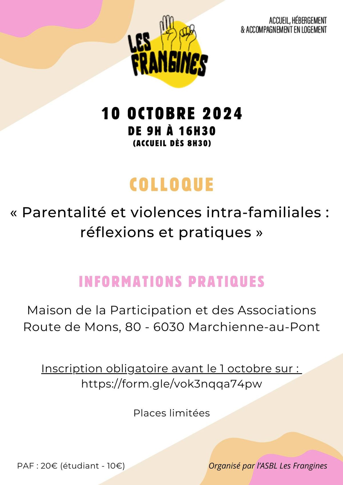 Colloque "Parentalit\u00e9 et violences intra-familiales : r\u00e9flexions et pratiques"