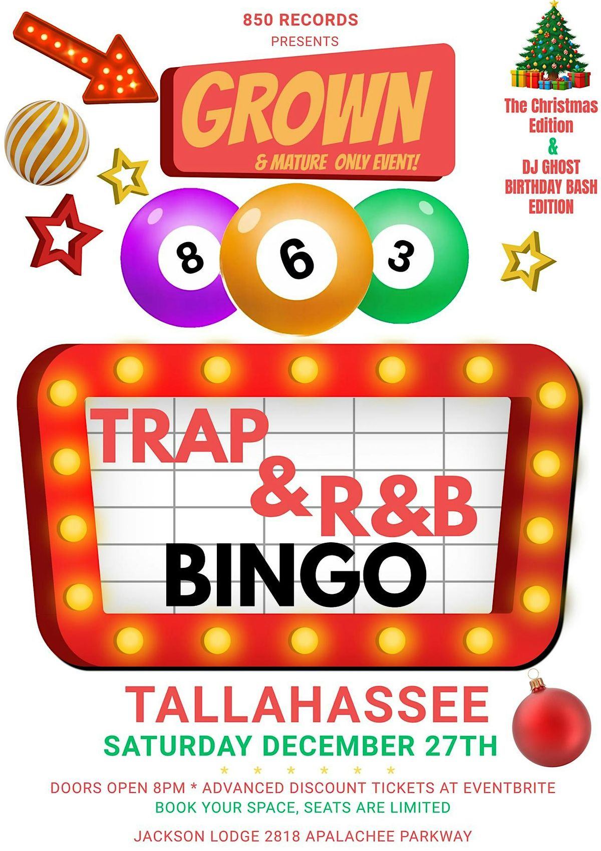 TRAP & R&B BINGO TALLAHASSEE THE CHRISTMAS EDITION