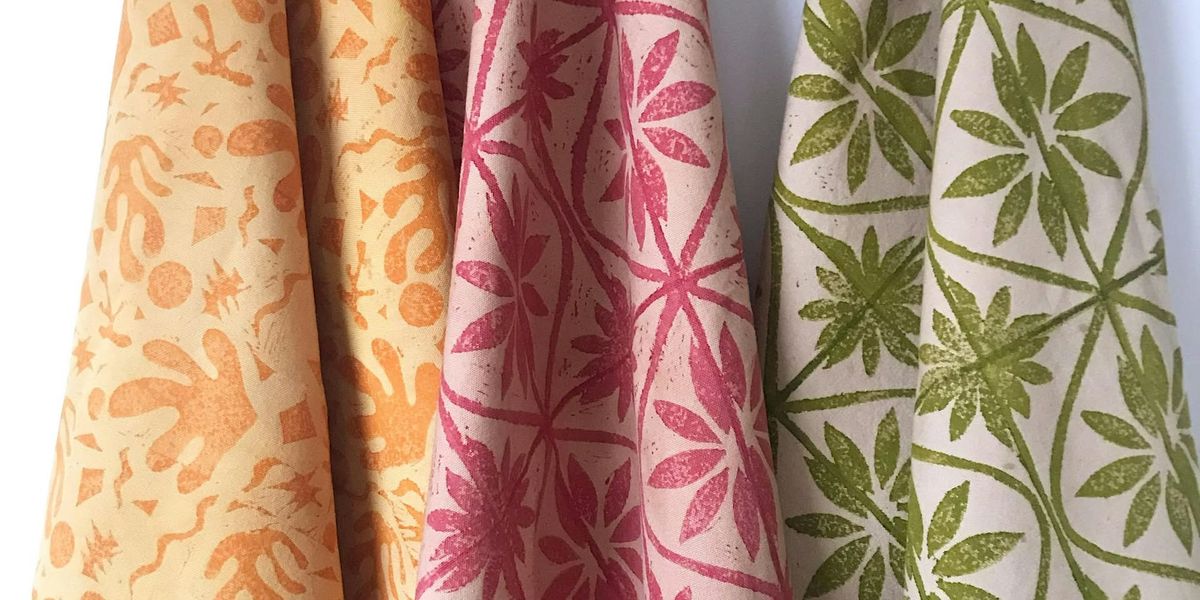 Introduction to block printing: print a tea towel