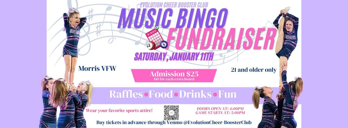 Music Bingo Fundraiser-Evolution Cheer Booster Club