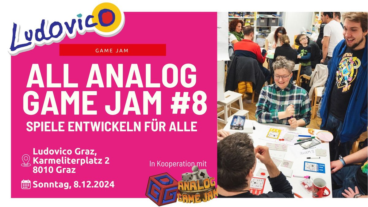 All Analog Game Jam #8 - Spiele entwickeln f\u00fcr alle (DE\/EN)