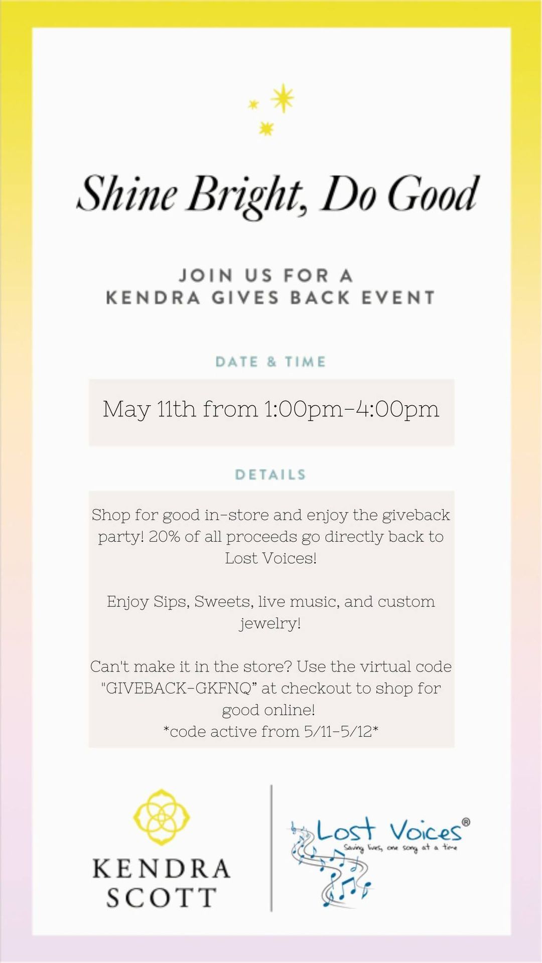Lost Voices & Kendra Scott Mother's Day Celebration