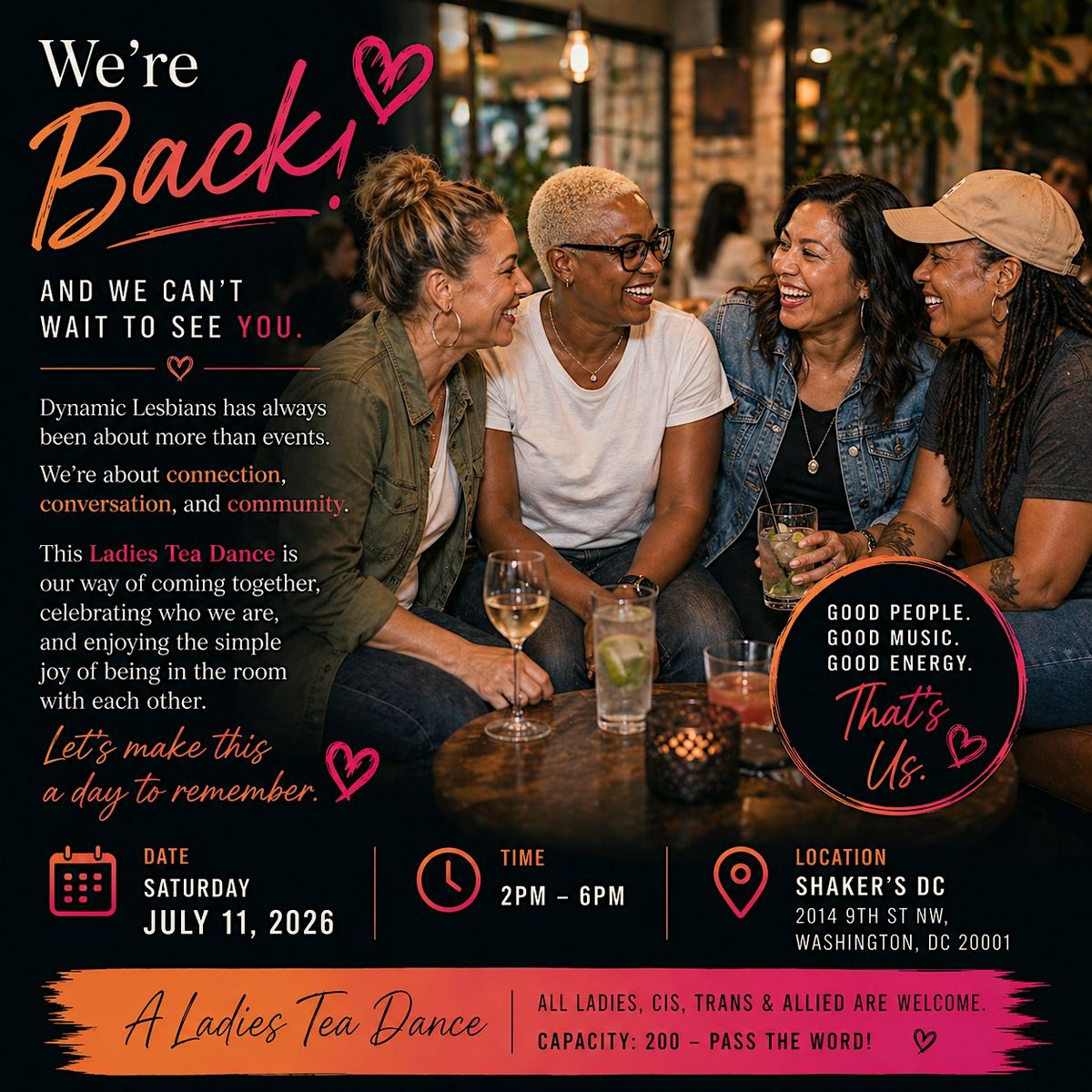 Dynamic Lesbians Ladies Tea Dance | DJ VVS | Washington, DC