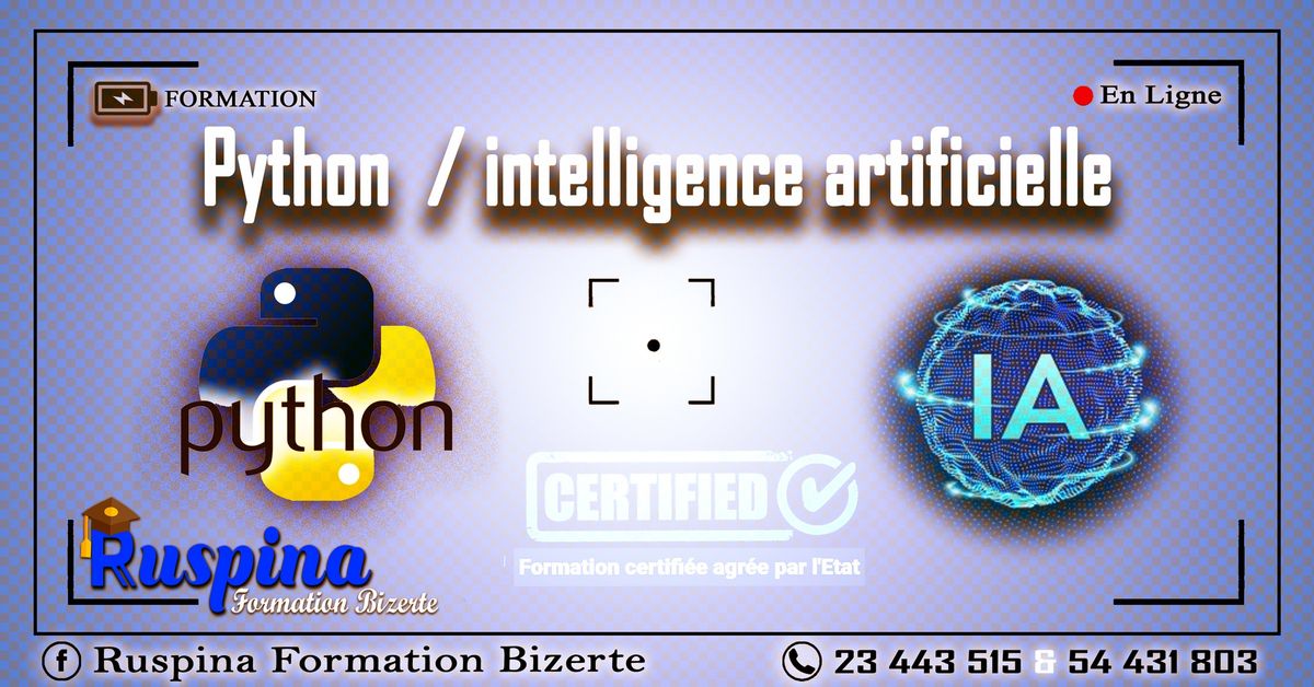 Formation en Ligne 50 heures entre python et intelligence artificielle