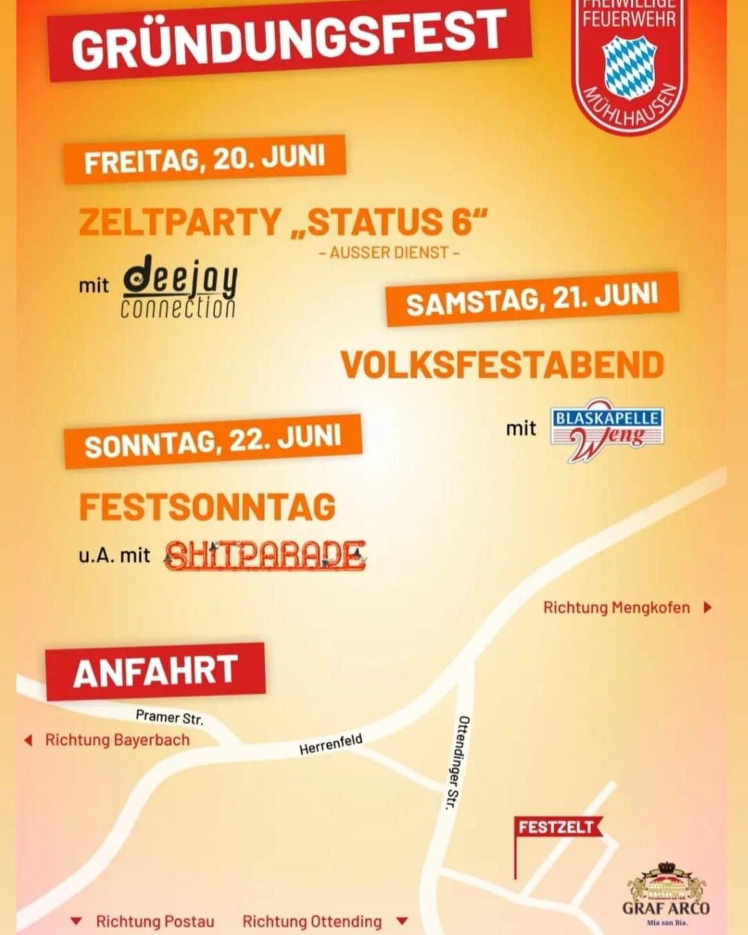 Zeltparty "Status 6 (-au\u00dfer Dienst-)" | 150 Jahre FF M\u00fchlhausen 