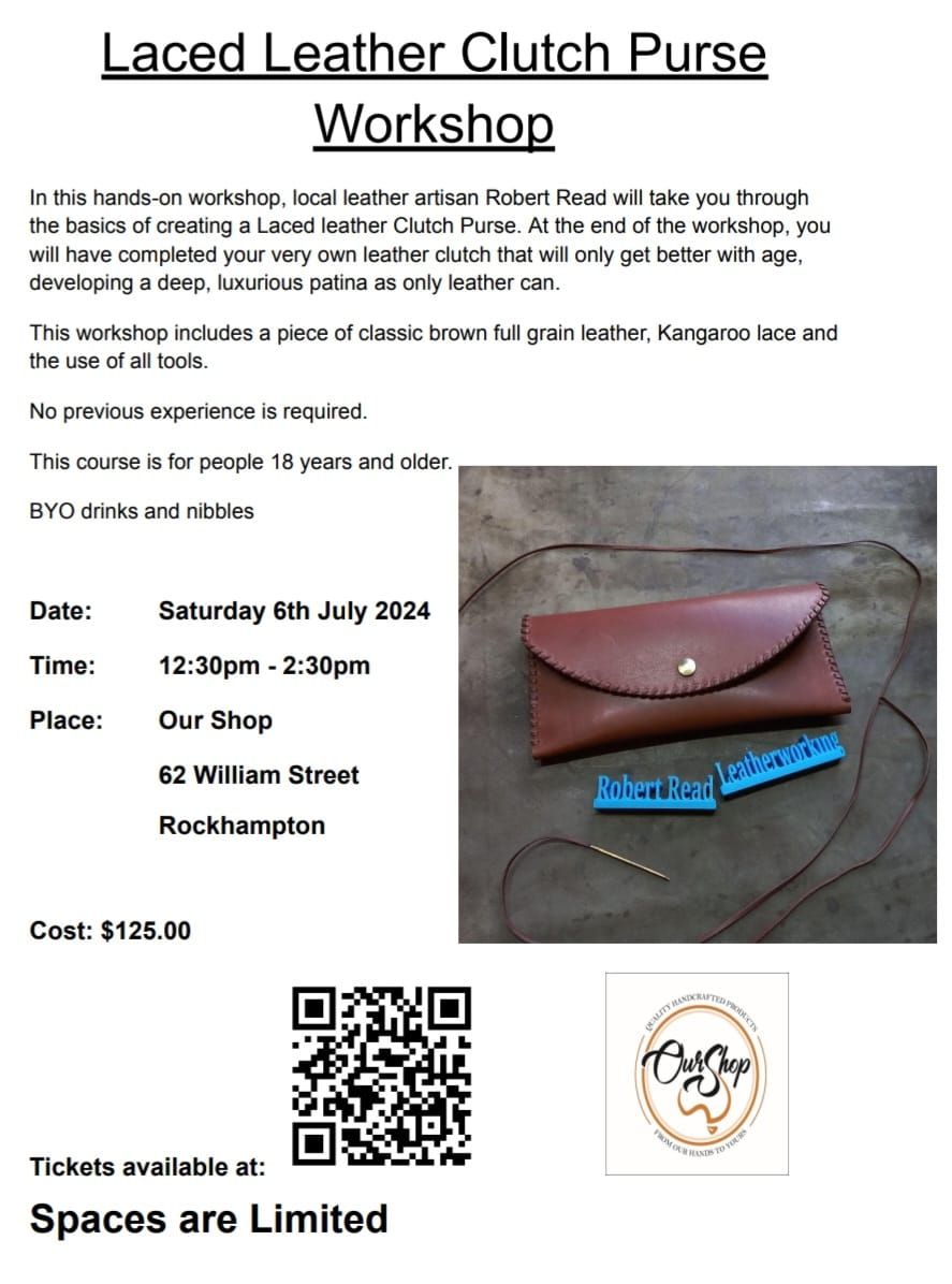 Laced Leather Clutch Purse Workshop