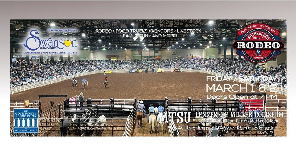 CFRC Rodeo (Saturday, March 2, 2024), MTSU Tennessee Miller Coliseum ...