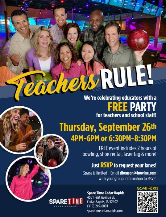 FREE Teacher Appreciation Night @ Spare Time