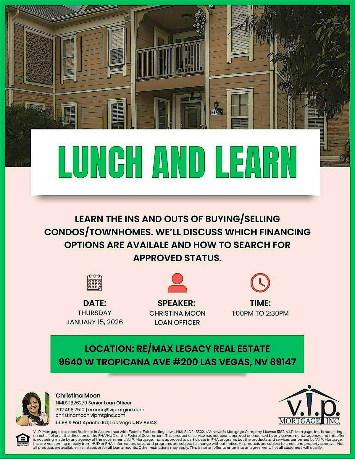 Lunch and Learn: Buying\/Selling Condos and Townhouses