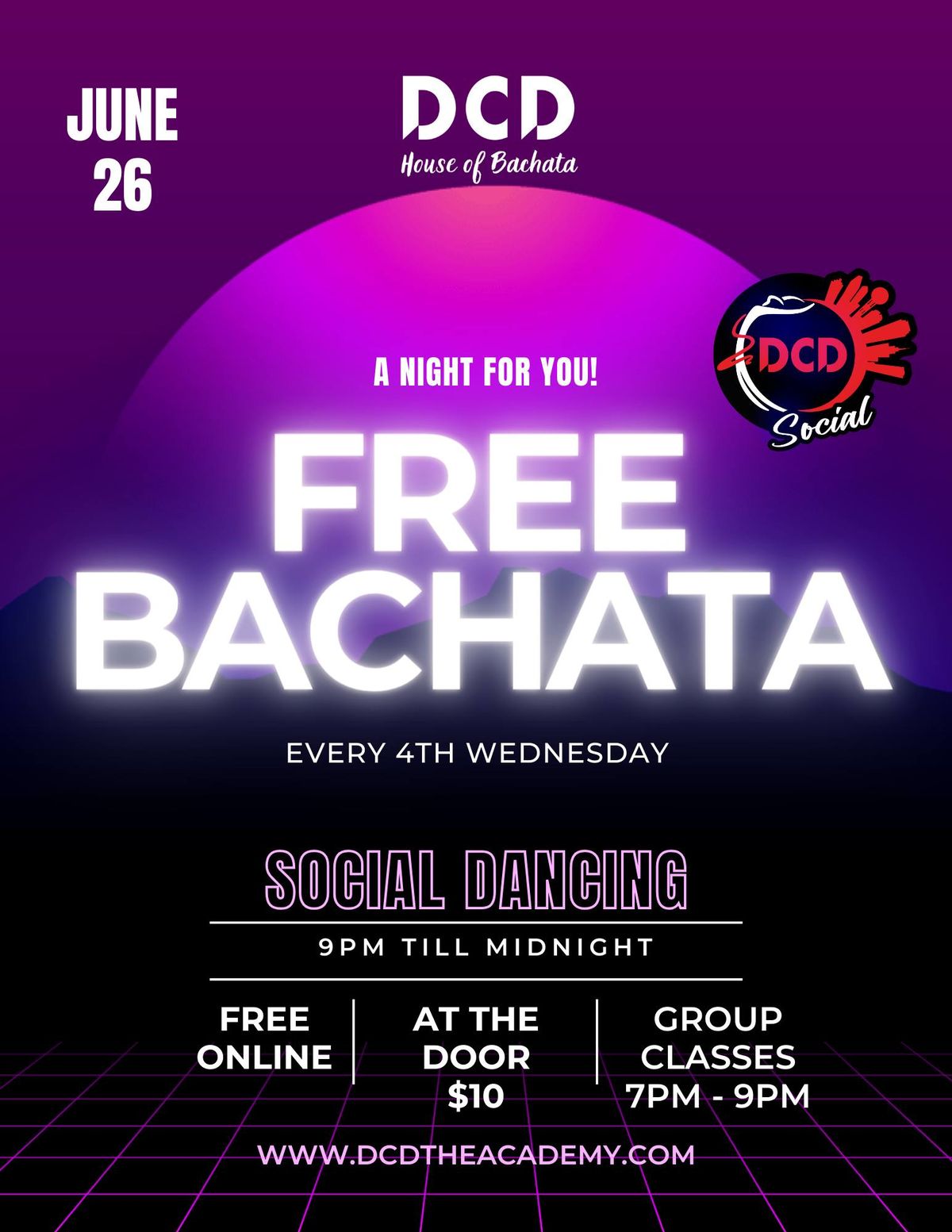 DCD | FREE BACHATA | EVERY 4TH WEDNESDAY | 9PM TILL MIDNIGHT