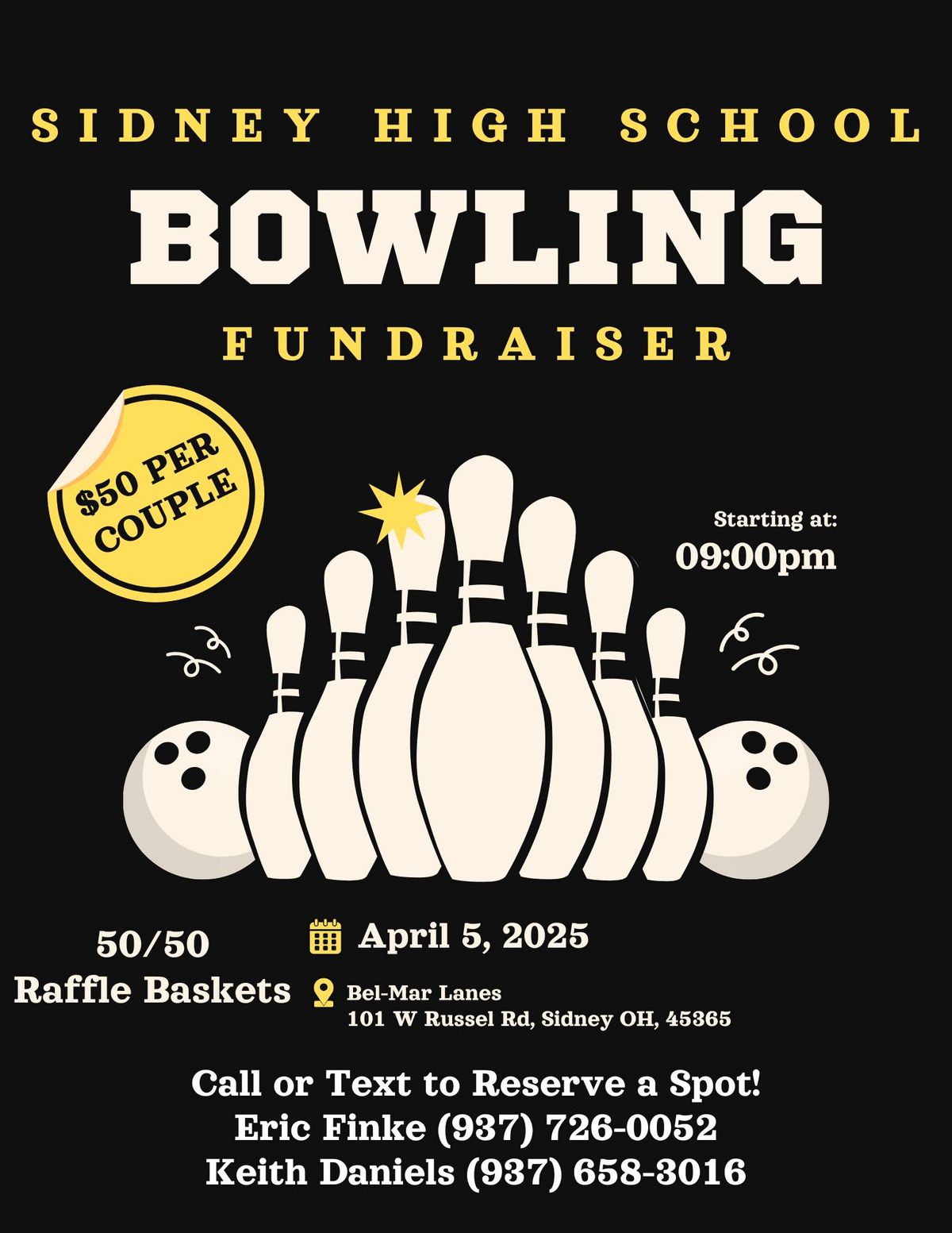 Sidney High School Bowling Fundraiser