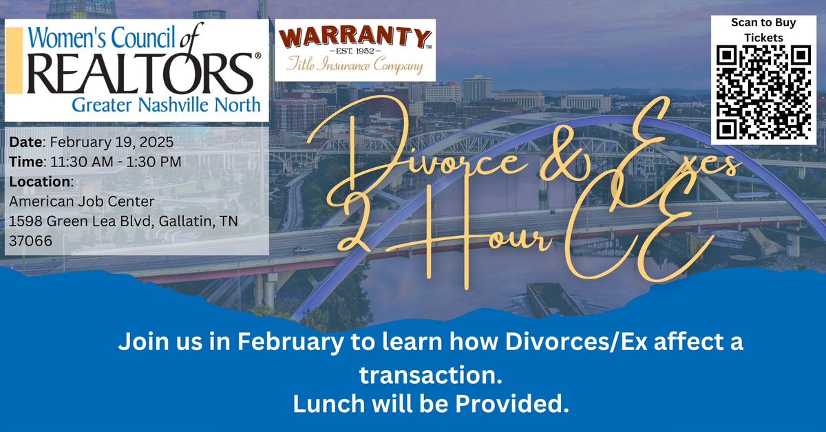 WCR February Luncheon: Divorce & Exes (2 Hr. CE)