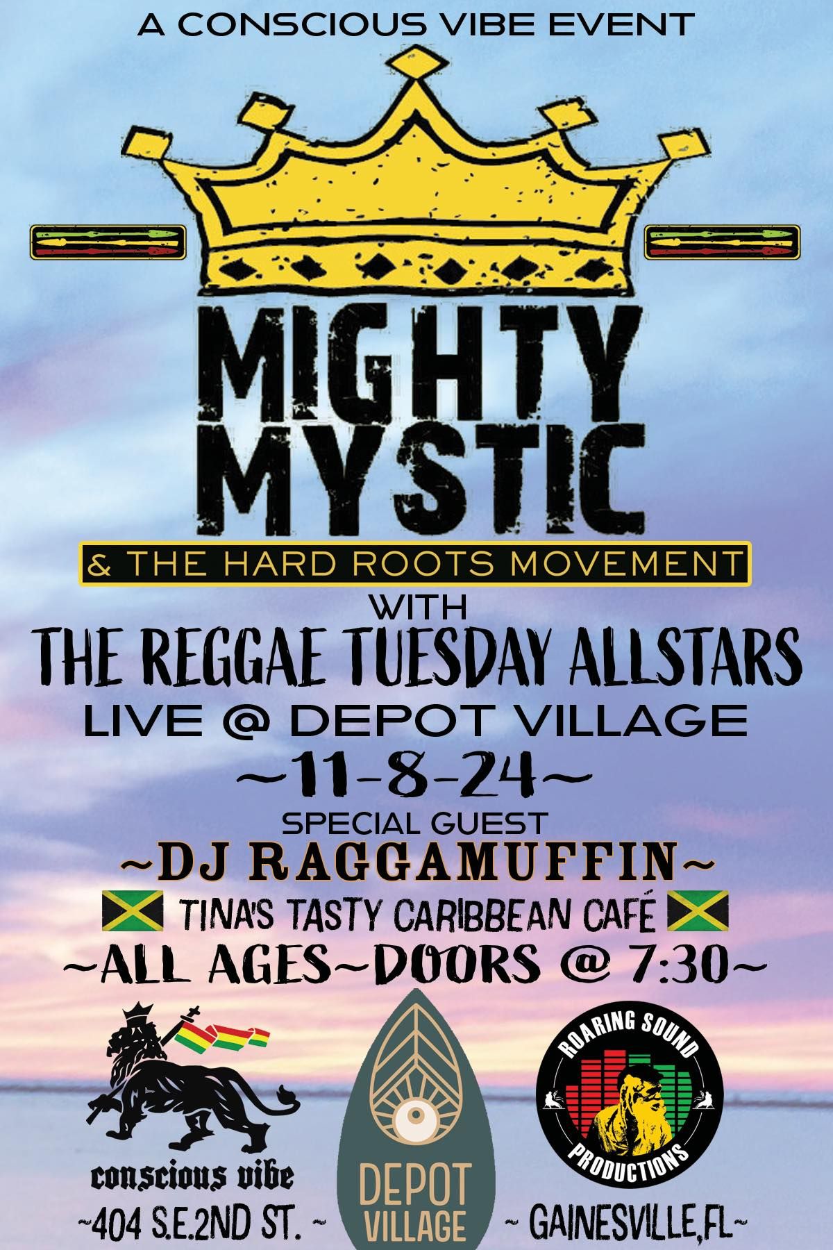 Here Comes Mighty Mystic & The Hard Roots Movement with The Reggae Tuesday Allstars & Dj Raggamuffin of Roaring Sound