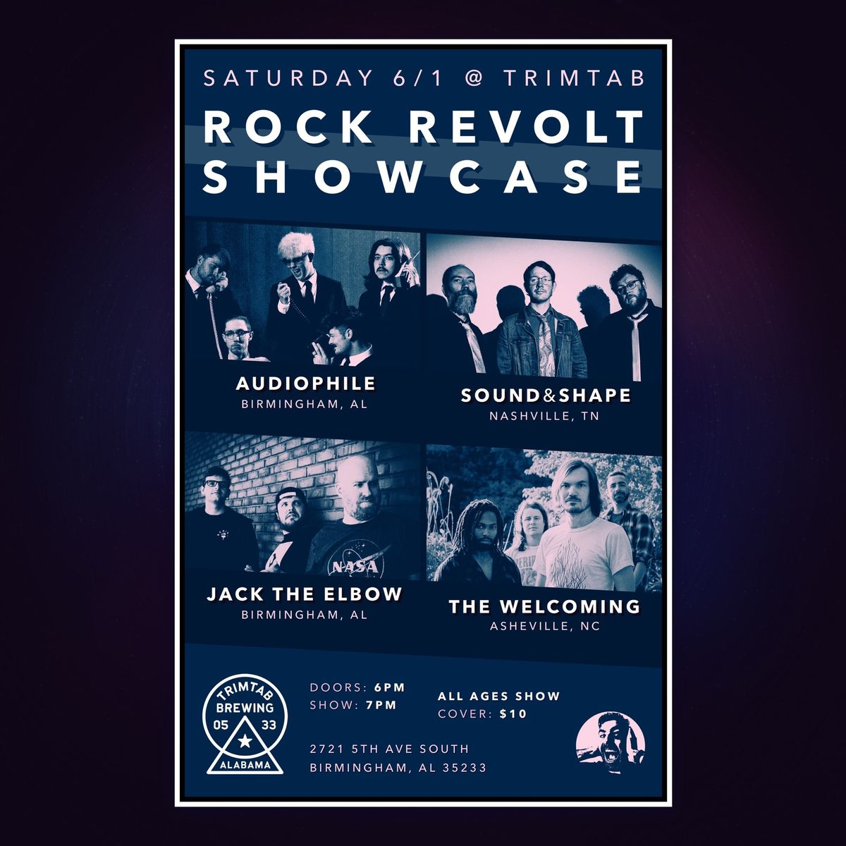 Rock Revolt Showcase @ TrimTab w\/Sound & Shape, The Welcoming, Audiophile, Jack The Elbow