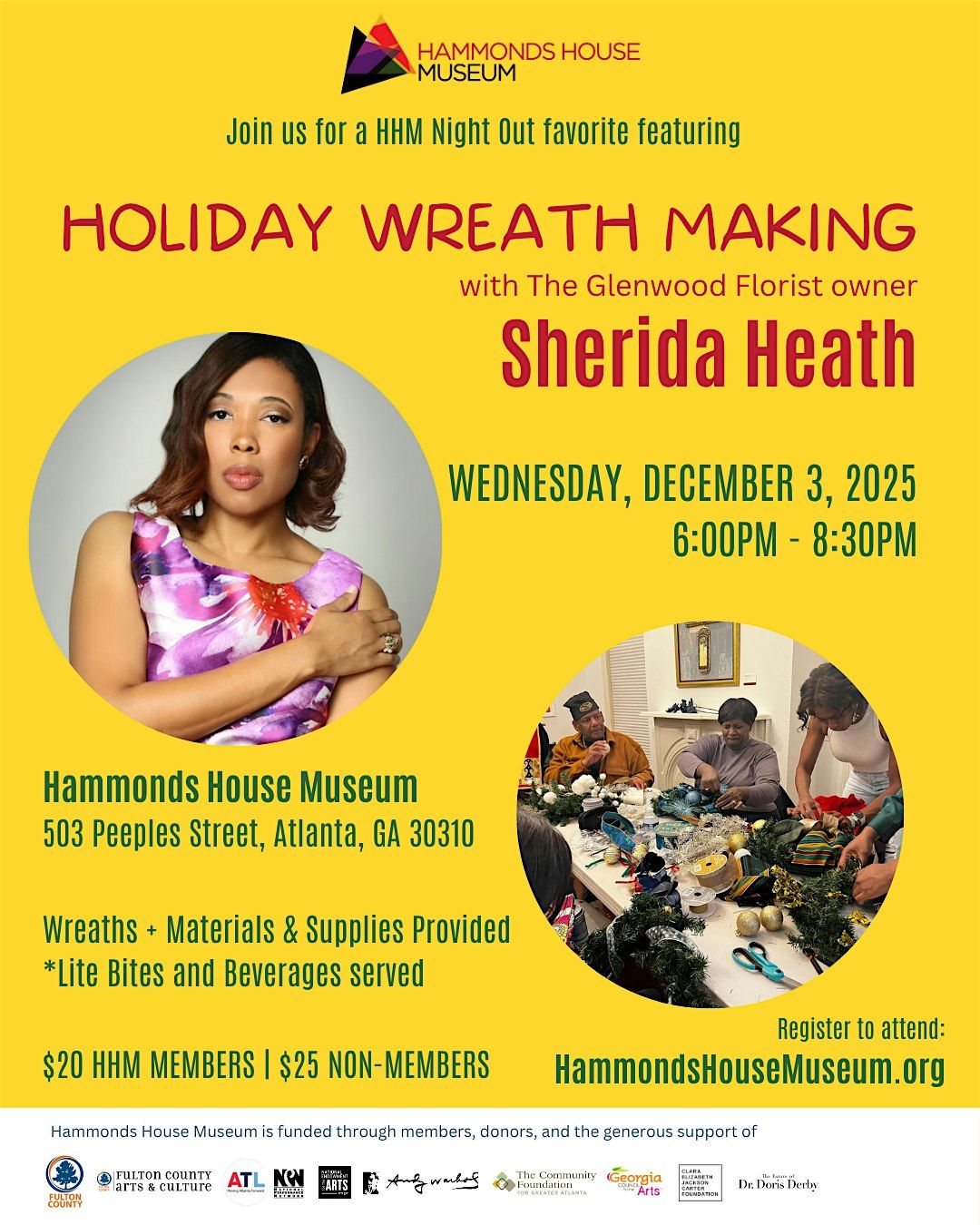 HHM Night Out! Holiday Wreath Making w\/ Sherida Heath