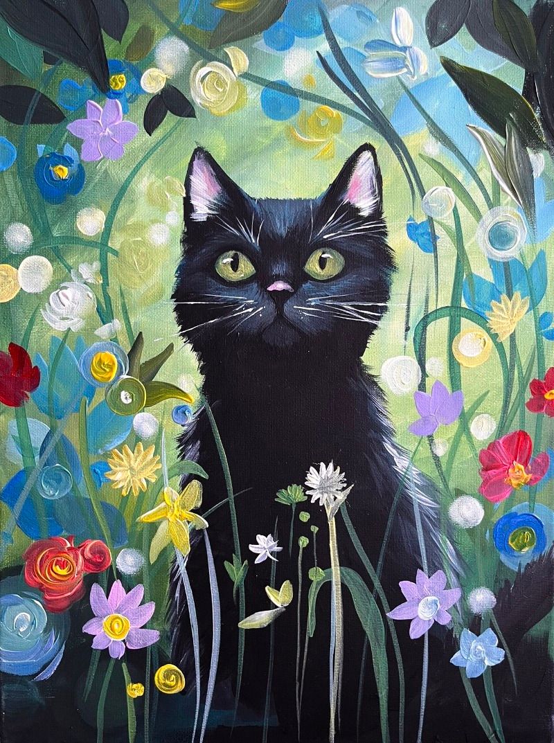 Join Brush Party to paint 'Kilmt's Cat' - Pinner