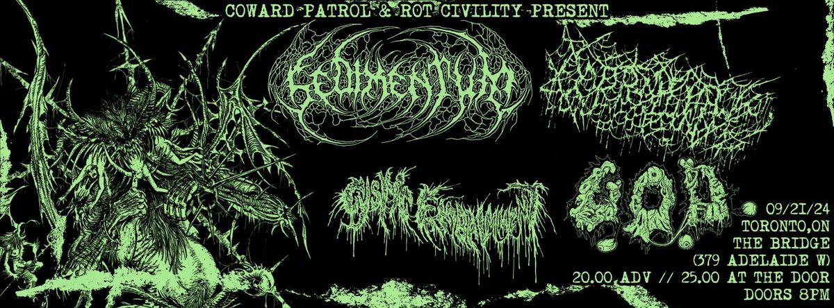 SEDIMENTUM + COPROLITH + CYSTIC EMBALMMENT + G.O.D. @ THE BRIDGE