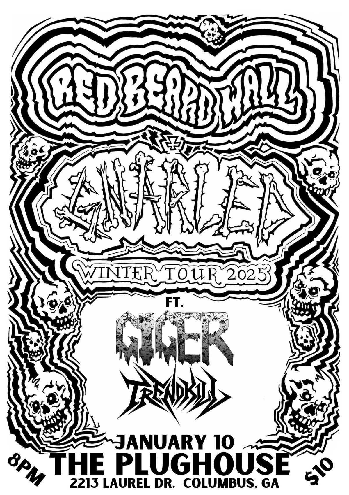 1\/10 - RED BEARD WALL\/GNARLED\/GIGER\/TRENDKILL @ THE PLUGHOUSE