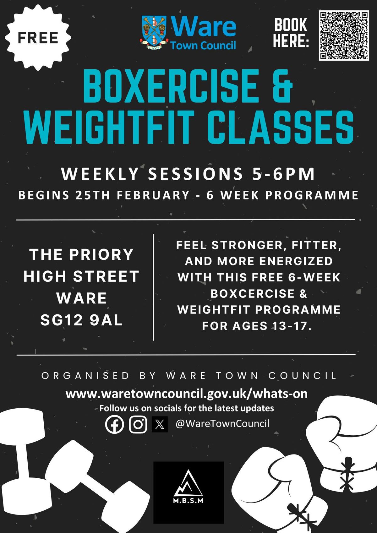 Boxercise & Weightfit Classes for ages 13-17 (6 week programme)