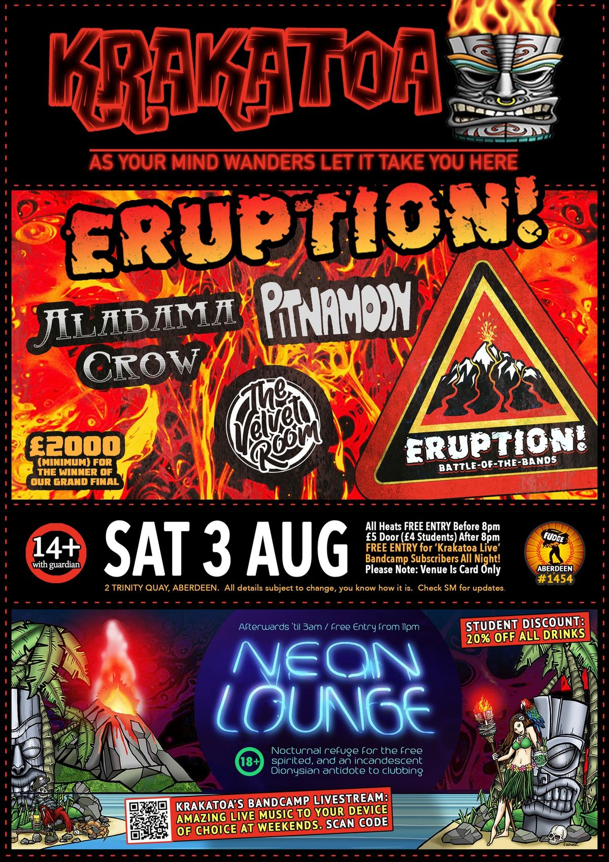 Eruption! \u00a32K BOTB - HEAT - Alabama Crow + Pitnamoon + The Velvet Room