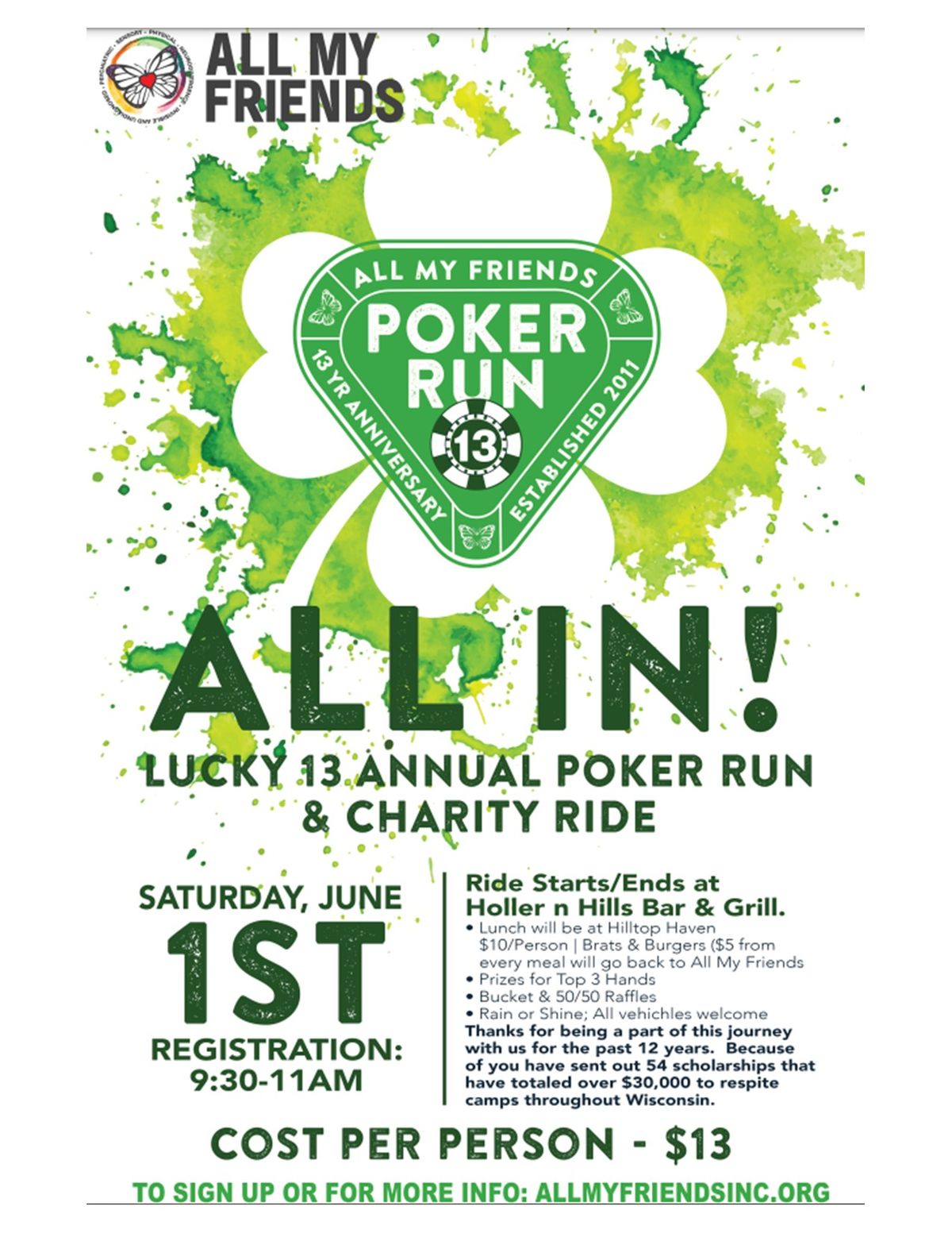 13th Annual All In for All My Friends Poker Run