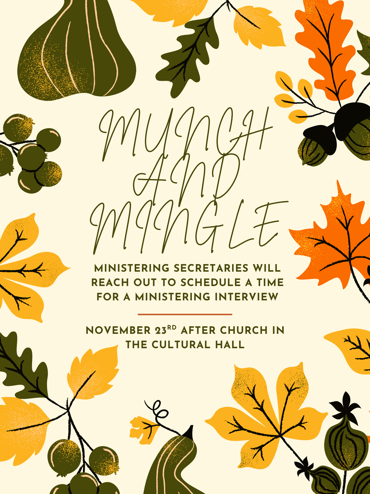 Ministering munch and mingle